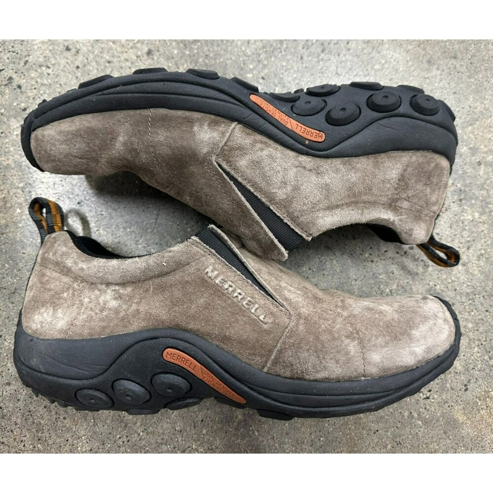 Merrell Jungle Moc Shoes Mens Size 10.5 Taupe Waterproof Suede Leather Slip On